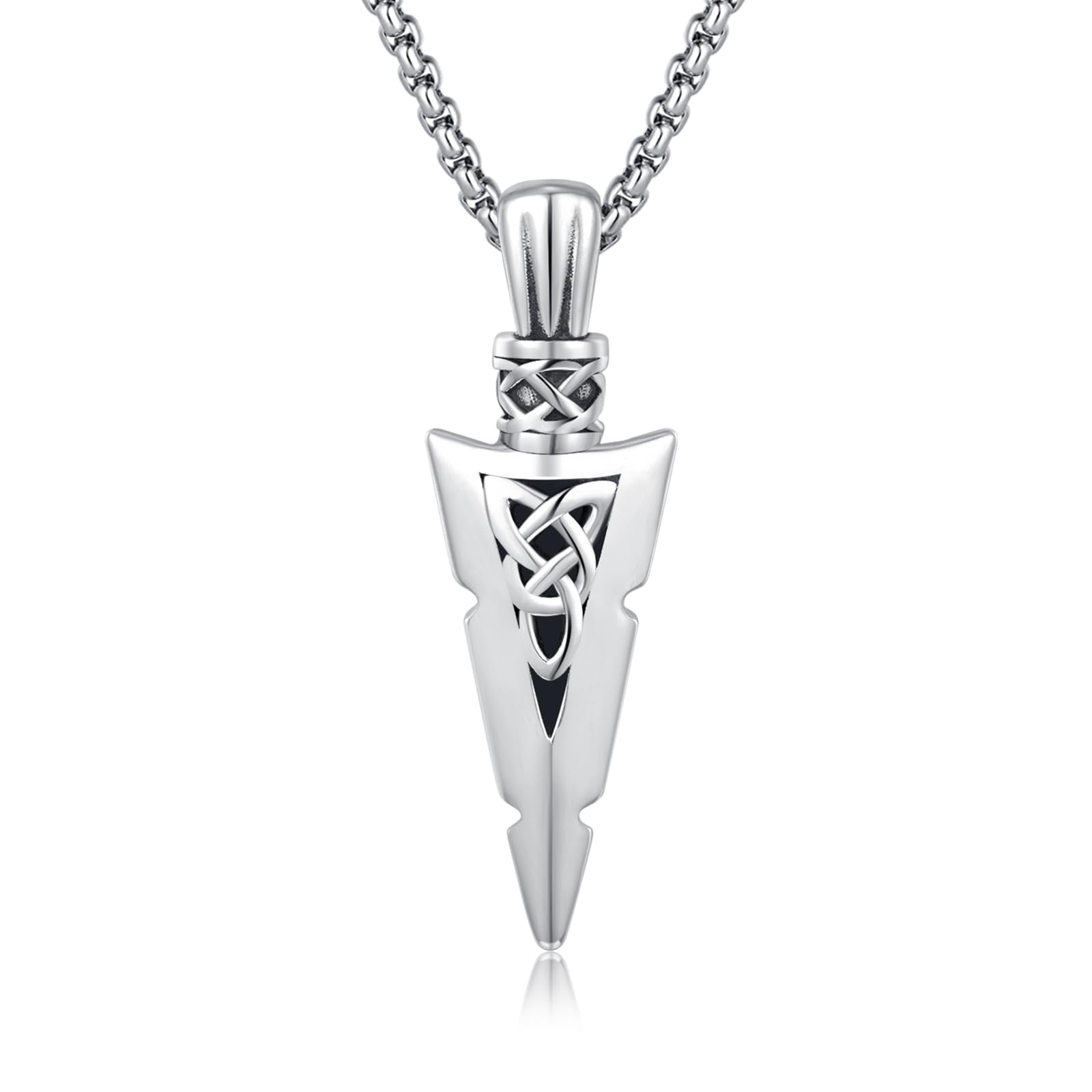 REDSUN - Collana con ciondolo a forma di freccia vichinga, martello di Thor, in argento sterling 925, con ciondolo a forma di croce, ciondolo celtico, amuleto, per uomo, figlio, ragazzo, donna, uomo e