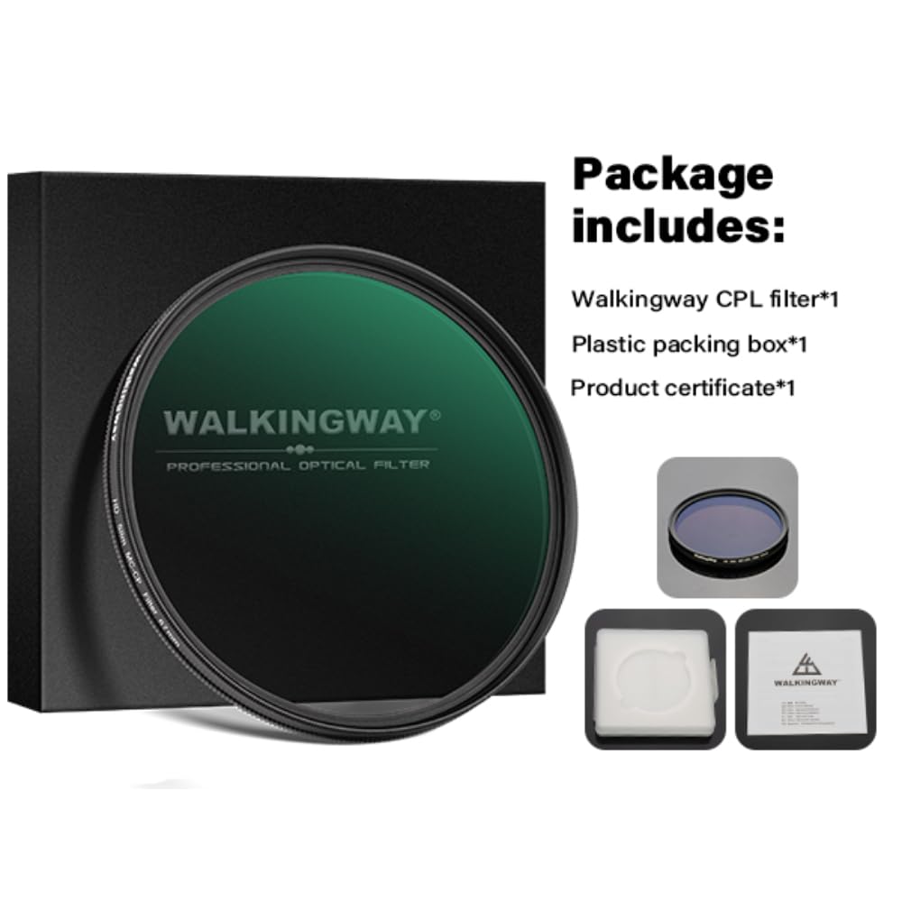 Walking Way 67mm MC CPL Filtro Polarizzatore Circolare, Ultra Slim, Multi-Rivestimento, Filtro per Lenti con Vetro Ottico ad Alta Definizione per Ridurre i Riflessi e Migliorare il Contrasto