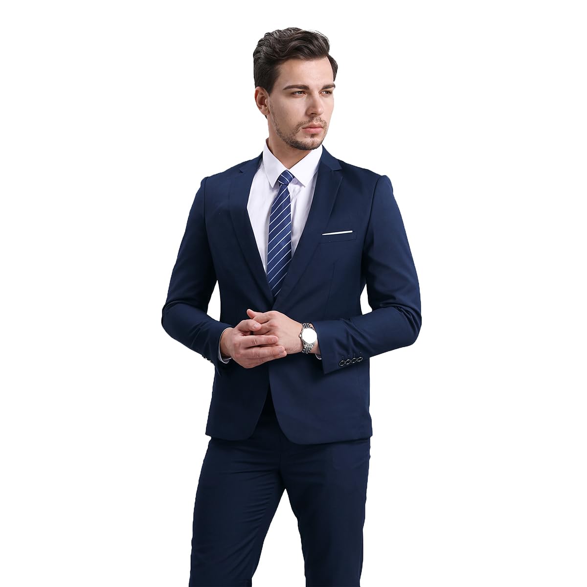 Allthemen Abiti da Uomo 2 Pezzi Suit Slim Fit Wedding Dinner Tuxedo Abiti per Uomo Business Casual Giacca e Pantaloni 10 Colori Disponibili