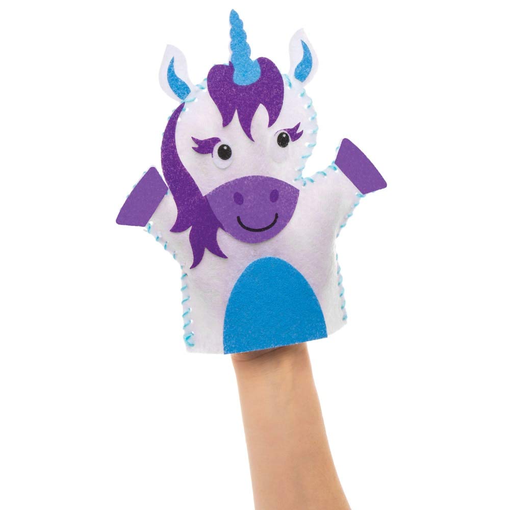 Baker Ross – Kit De Marionetas De Fieltro De Cuentos (4 Unidades) – Costura Fácil Con Piezas Precortadas, Dragón Y Caballero