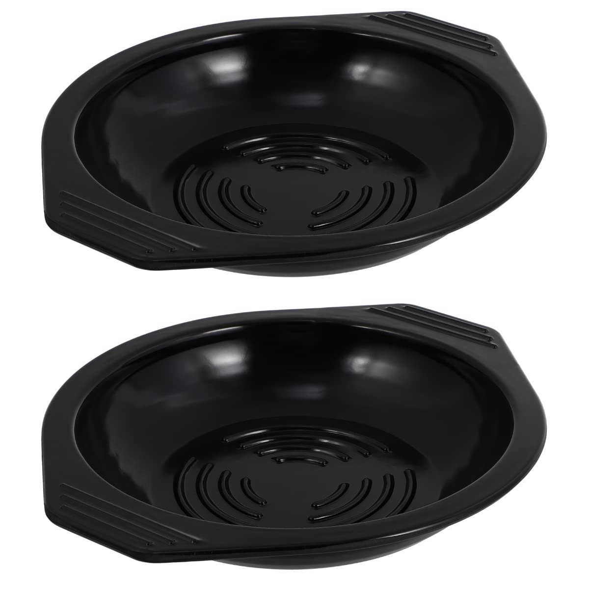 Hemoton 2 pcs Stone Bowl Trivet Bibimbap Bowl Tray Melamine Hot Pot Holder Mats for Korean Dolsot Soup Bowl Heat Resistant Pads Black