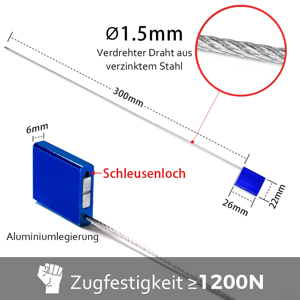 30 Plomben Personalisiert Sicherheitssiegel aus Metall Personalisiert Einwegschlösser aus Aluminiumlegierung für LKW Logistik