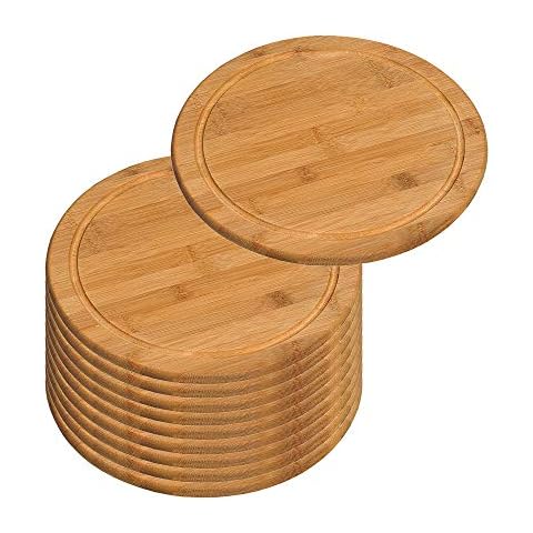 Kesper 10er SET 58444 Fleischteller Ø 30 cm aus FSC®-zertifiziertem Bambus Cover