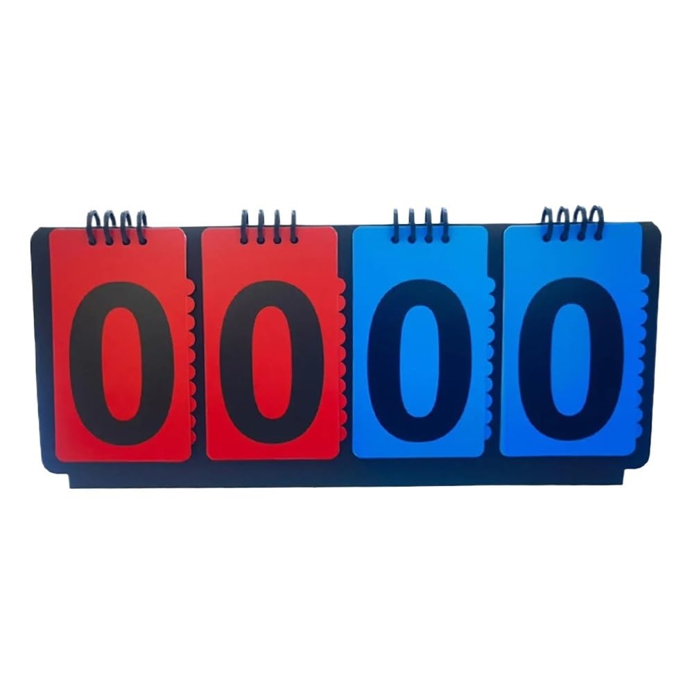 Segnapunti Tabellone segnapunti Manuale segnapunti Carte ribaltabili segnapunti for Basket Calcio pallavolo Tennis Sport Tabellone Segnapunti(4 Digits)