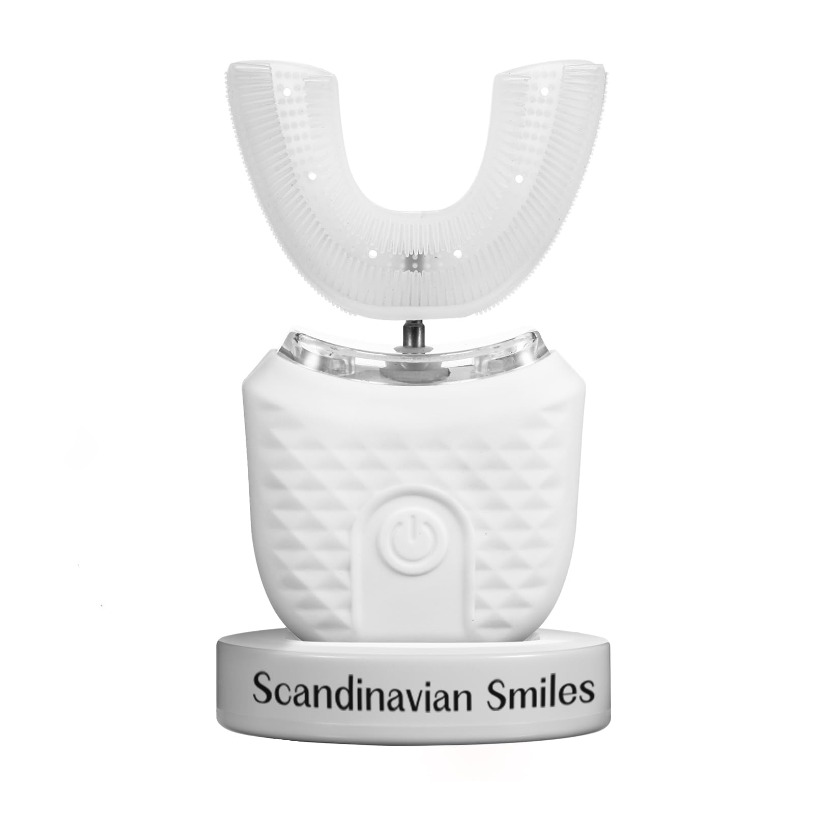 Scandinavian Smiles 360° Electric Toothbrush, Hands-Free Auto-Cleaning with 3 Modes, Ergonomic White Handle for Effortless Oral Care