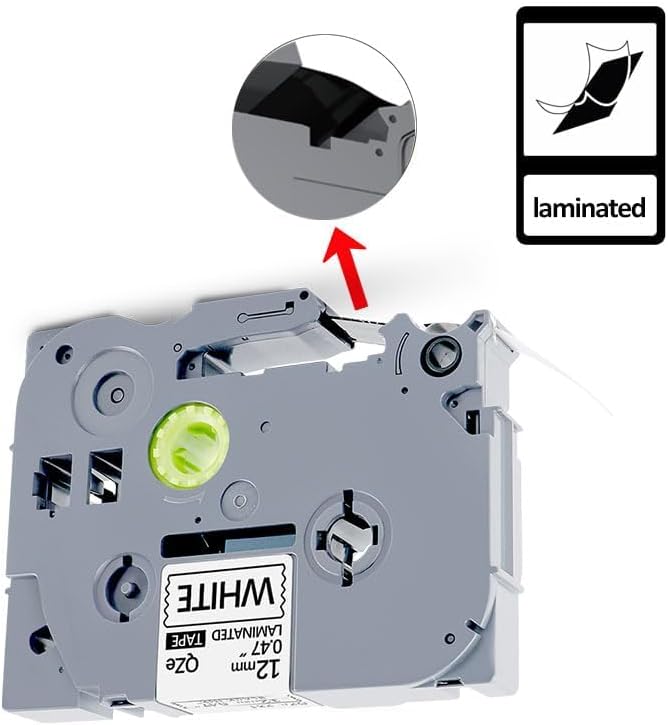 4pack 12mm 0.47'' TZe TZ Tape Laminated White Label Maker Tape Replacement for Brother P Touch Label Tape TZe-231 TZe231 Compatible with Brother PT-D210 PT-D220 PT-H110 PT-D410 PT-P710BT - Image 9