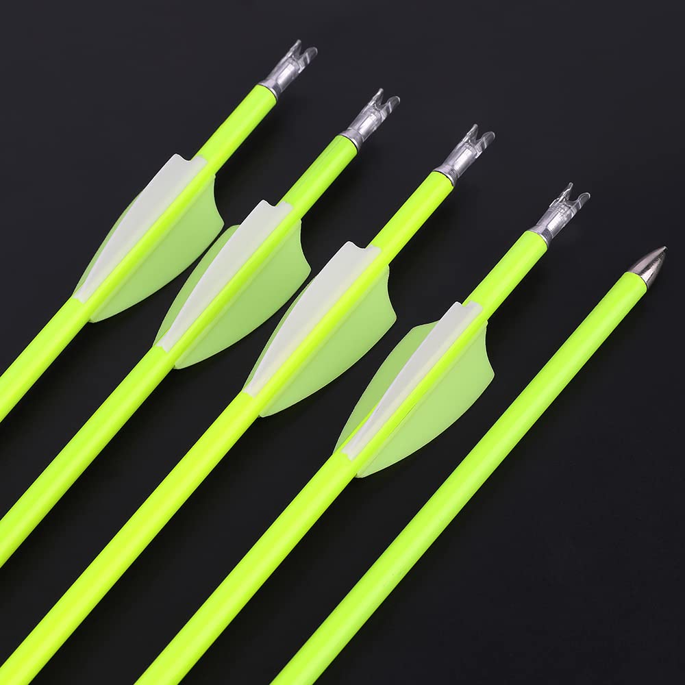 12/24 Pezzi Frecce in Carbonio per Tiro con L'Arco - Lunghezza 30" Spina 1500 con Piume in Gomma 1,75", Frecce per Caccia e Tiro a Segno per Arco Compound