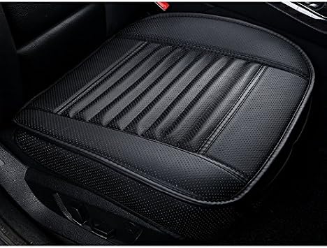 Car Seat Cover Cushion - Edge Wrapping Pad Mat - Auto Car Supplies - PU Leather Bamboo Charcoal [Without Backrest] - 2 Packs