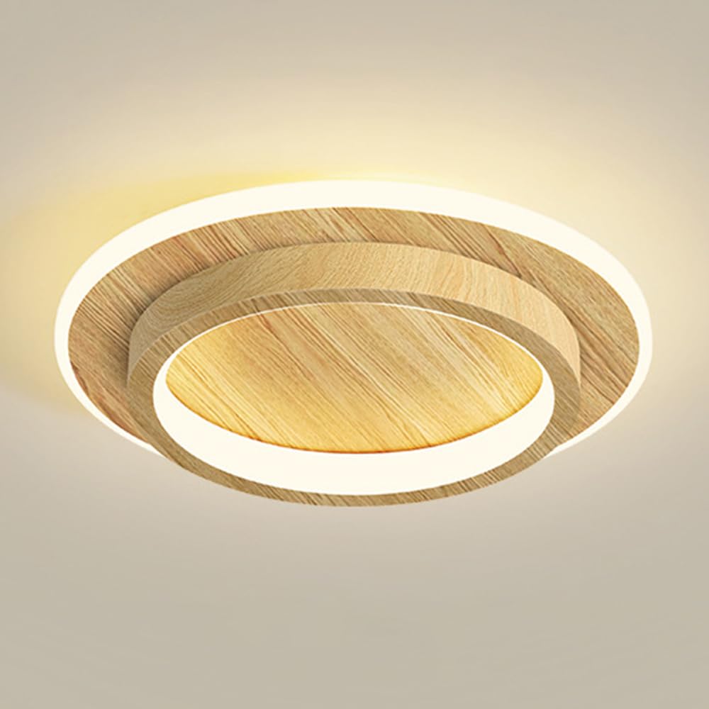 Oświetlenie Sufitowe Led, Nowoczesna Sufitowa Półpłaska, Minimalistyczna Okrągła Metalowa Sufitowa Do Korytarza, Przedpokoju, Sypialni, Balkonu/Kolor Orzecha Włoskiego/25 Cm