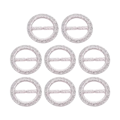 Image of uxcell Plastic Tee Shirt Clips, Round Bling Resin Scarf Ring Buckle, Fashion Tie Circle Clip