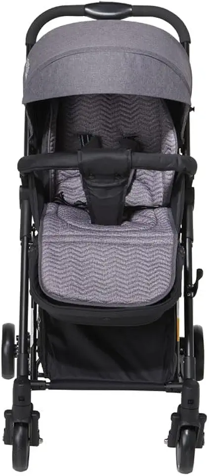 Maxi Baby Carrinho De Bebê Passeio 2 em 1 Vira Balanço Maximo, Cinto 5 Pontos, Assento Reclinável, Capota Retrátil, Cesto Porta Objetos, Rodas Dianteiras 360° (Até 15 Kgs), Preto