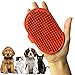 BOHAICO Cepillo de Goma para Mascotas, Gatos y Perros. Cepillo de Aseo para Pelo Largo y Corto. Manopla Ajustable para Peinar. Masajeador para baño. Peine Tipo Guante (Rojo)