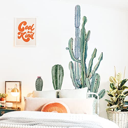 Astrkiz Large Tropical Watercolor Boho Cactus Wall Decals Peel And Stick, Pvc Saguaro Cactus Wall Stickers, Botanical Wall Art Decor For Kids Room Playroom Nursery Bedroom Classroom #TOP4