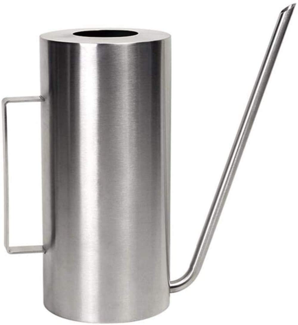 zaizai Annaffiatoio in Acciaio Inossidabile da 1,5 Litri Annaffiatoio con Beccuccio Lungo Vaso Spazzolato Vaso per Irrigazione in Metallo per Fiori Bonsai Piante in Giardino Ufficio