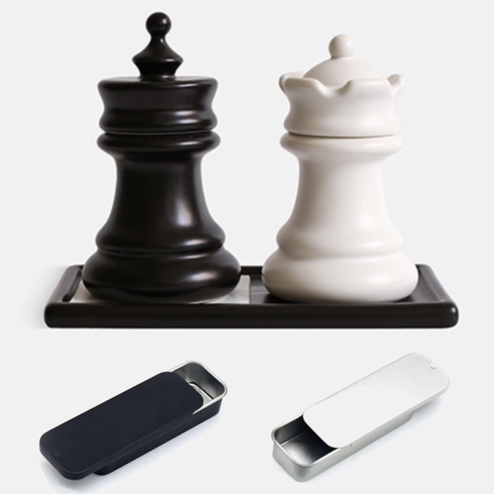 Ceramic Joe Toothpick Holder Cotton Swab Storage Jar Handcrafted Ceramic Dental Floss Box Black and White 5-piece Set