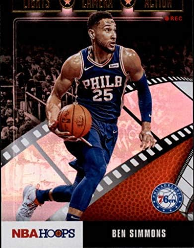 2019-20 Hoops Lights Camera Action Holo #6 Ben Simmons Philadelphia 76ers NBA Basketball Trading Card image 3
