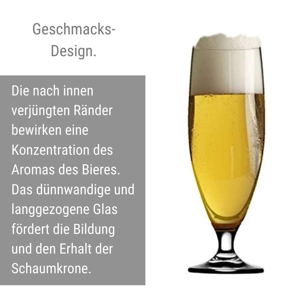 Stölzle Lausitz Verres à Bières Imperial Set de 6, 375 ml – Verres Élégants Idéaux pour Pils & Autres Bières – Verres en Cristal Stylés – Lavables au Lave-Vaisselle & Fabriqués en Allemagne