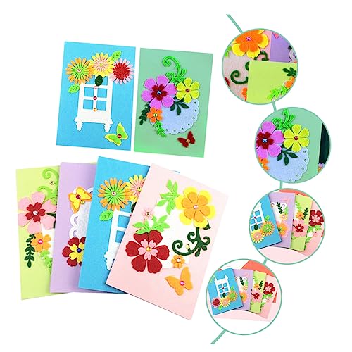 OFFSCH 6Pcs DIY Card Making Kit Non Woven Handmade Craft for Educational Play for and Coordination Development Safe Material for Creative Projects