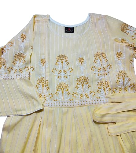Image of DUMMY SHAPE Feeding Nighty | Maternity Dresses for Women Cotton Blend | Floral Pink Anarkali Kurta with Dual Nursing Zippers for Pregnancy & Breastfeeding | Gifts for Pregnant Women (
