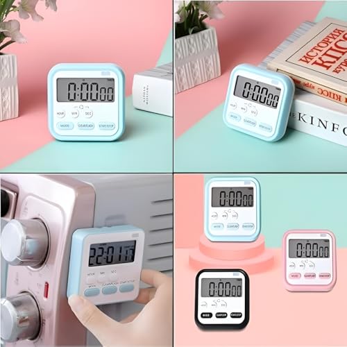 Image of Zentro Digital Alarm Clock with Large Display, Smart Night Sensor & Snooze Function, LED Desk Clock with Date Temperature Calendar, Battery Operated Bedside Table Clock (Digital Kitchen Timers Clock)
