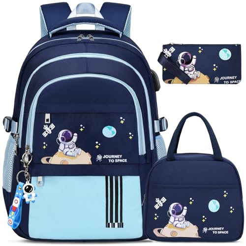 Image of ACESAK Backpack for Boys - Boy Backpack Schoolbag for Boys Kids Children Teens Girls Elementary Middle School Bags, Waterproof Lightweight Kids Bookbag Backpacks Casual Daypack with Lunch Bag Set