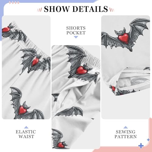 Pajama Pants Lounge Sleep PJ Bottoms Sleepwear Elastic Waist Drawstring S Bat Love4