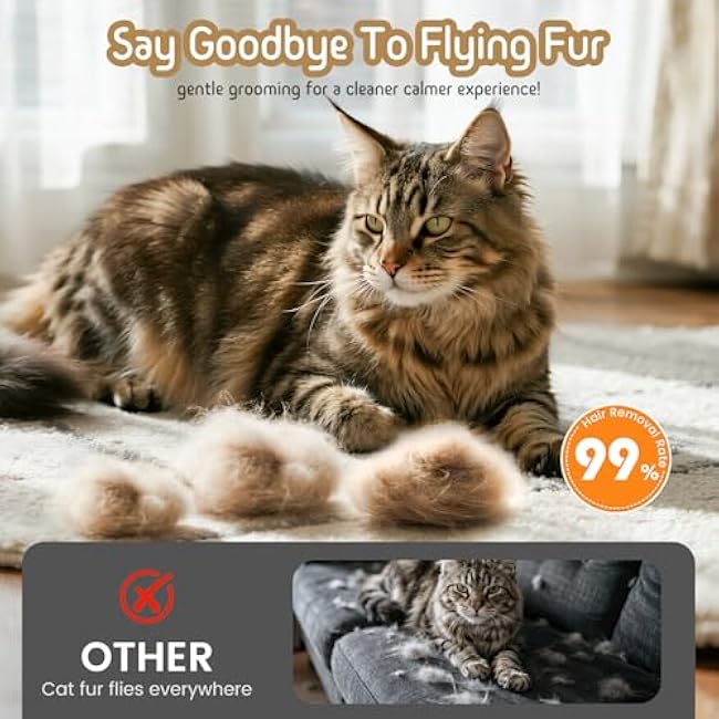 Dog & Cat Brush for Shedding, 2 in 1 Self Cleaning Deshedding Brush with Adjustable Bristle Length & Dematting Comb, Skin Friendly Grooming Tool for Long & Medium-Long Hair Pets-LlsWcl92