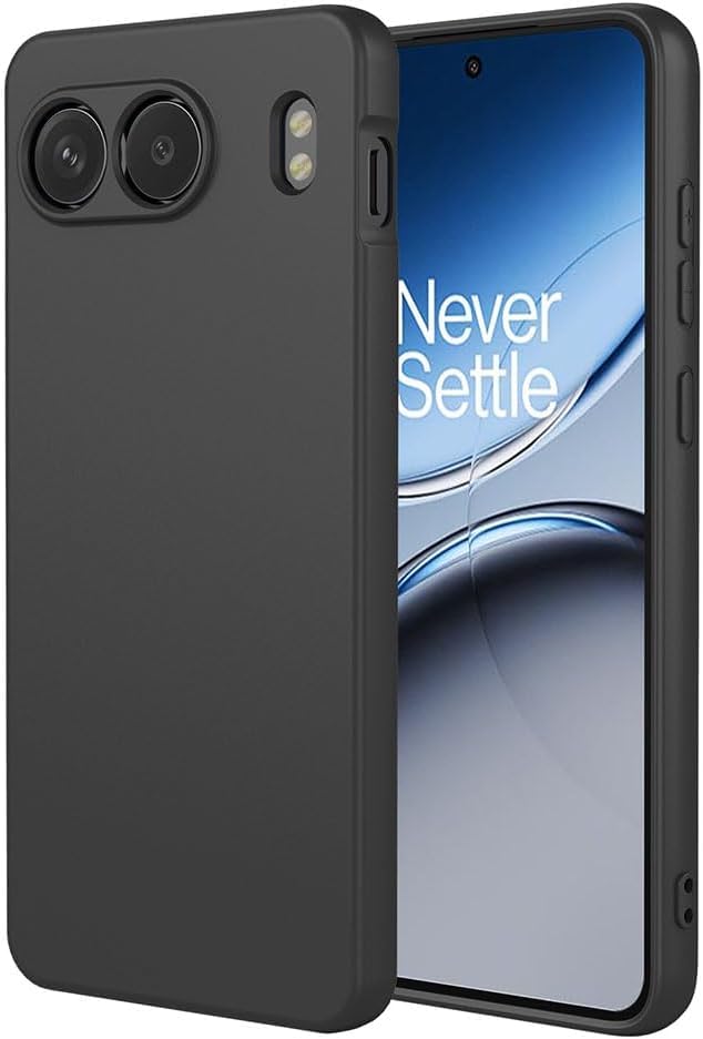 Image of DIZORO Microfiber Candy Compatible for Oneplus Nord 4 5G Smooth Touch Cushion Liquid Soft Silicone Gel Rubber Phone Cases Non-Slip Full Body Protective Shockproof Back Cover - Black