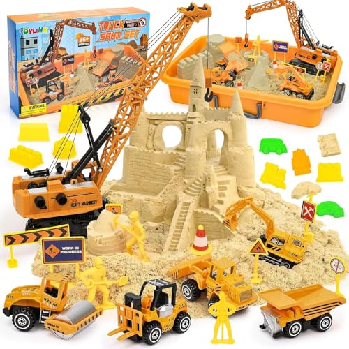 Kids Construction Sensory Bin Play Sand Kit Toys for Toddlers, Sa...