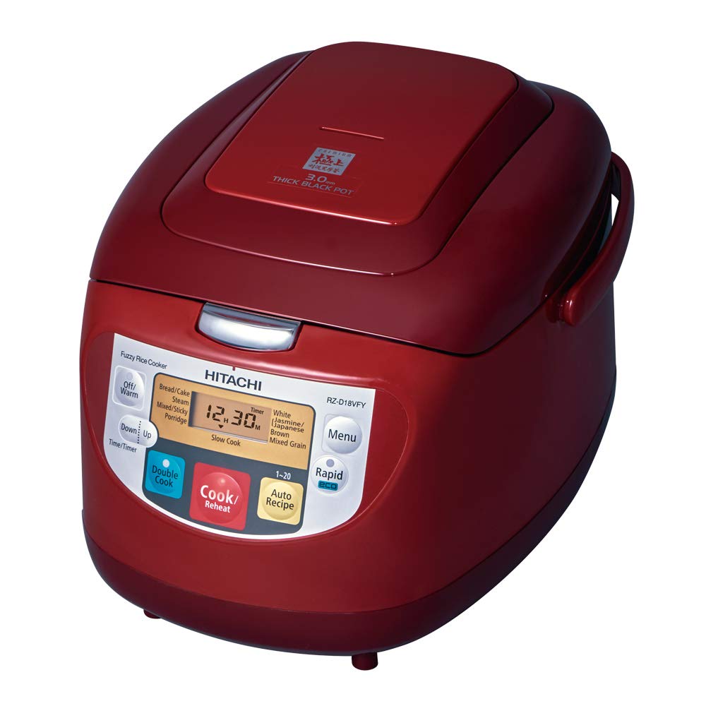Hitachi RZ-D18VFY Microcomputer Rice Cooker, 1.8L, Red