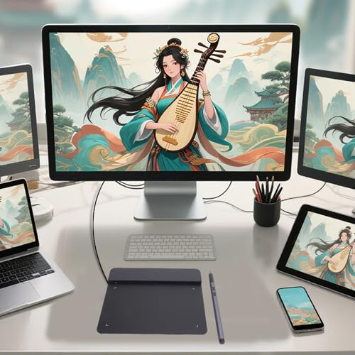 Tableta digitalizadora de dibujo 4 x 3 pulgadas, con lápiz digital y 10 puntas, para dibujo, escritura, diseño, enseñanza y trabajo, compatible con Windows, macOS y Android miniatura 3