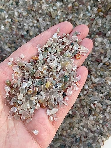 Image of 2 oz Lot Natural Semi Tumbled Gemstone Chips, Crushed Mini Crystals, Undrilled Crystal Chips (Mixed Agate)