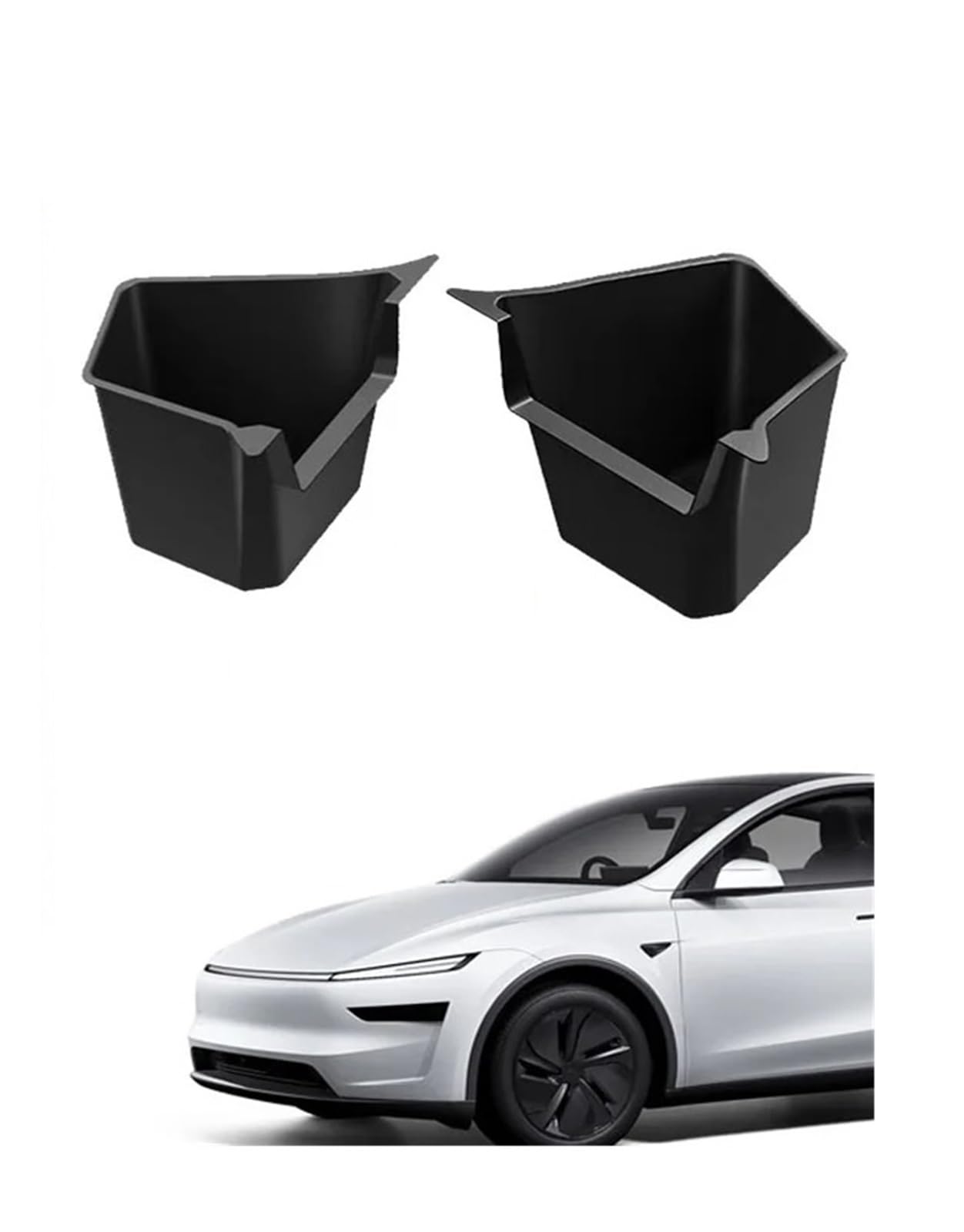 Hgkqbomb Cargo Cover Rear Trunk Parcel For Tesla For Model Y 2025 For Juniper For Launch Rear Trunk Organizer Box Organiser Mats Trunk Side Storage Bins(B)