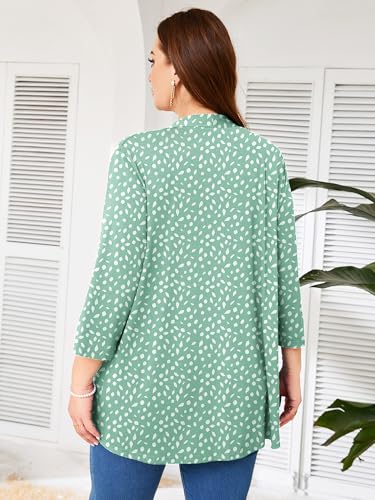 Image of AusLook Women's Plus Size Lightweight Open Front Cardigan 3 /4 Sleeve Cover Ups Shrugs Shawls and Wraps Kimono Jacket Coat