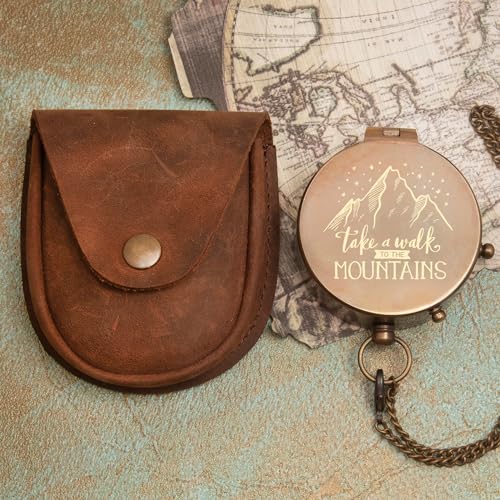 Brújula de bolsillo personalizada de latón con grabado miniatura 7