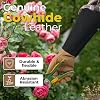 HANDLANDY Bundle - 2 Pairs of Long Gardening Gloves for Men & Women, Breathable Ladies Leather Garden Yard Gloves Best Gift for Gardeners