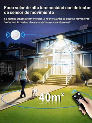 Focos Exterior Solares para Evitar Oscuridad en Patios Lampara Solar IP65 con Sensor SIGRILL 3