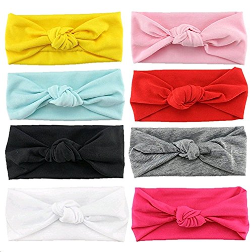 Bandas Cabeza Niña Bebé Turbante Conejo Cinta de Pelo Mujeres 8 Pcs