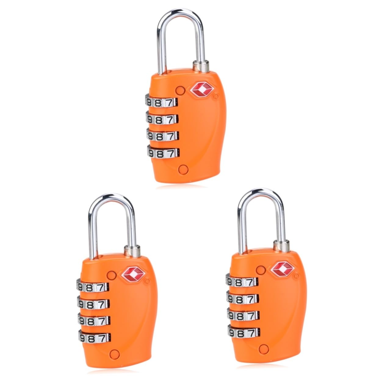 Hemobllo 3 Pezzi Lucchetti A Combinazione Per Valigie 330 4 Lucchetto Con Password Per Bagagli in Lega Di Zinco Plastica Dura Arancione