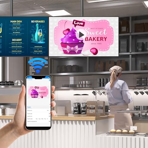 Image of Digital Signage, 43 Inches Digital Signage Display, LED Screen High Brightness Advertising Display Kiosk, High Brightness Android Vertical Horizontal Poster with Content Management System