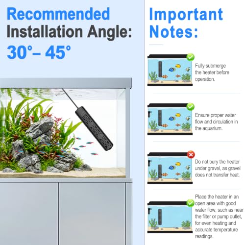 Image of AQQA Digital Aquarium Heater with Dual Display & Safety Protection 50W