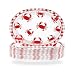Grencian 50Pcs Crab Boil Oval Paper Plates 10"×12" Large Red Gingham Crab Party Plates Disposable Heavy Duty Summer Seafood Boil Party Supplies for BBQ Picnic Cookout Gathering Carnival Birthday Decor