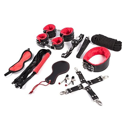 Kits de cuero de 10 piezas con terciopelo suave en el interior rojo y negro