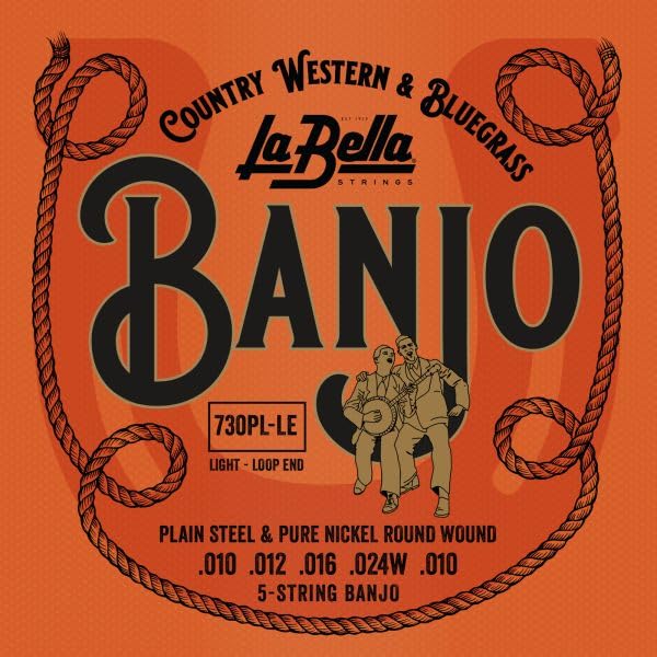 La Bella 730PL-LE Banjo Light Loop-Ends 5- Strings 10-10