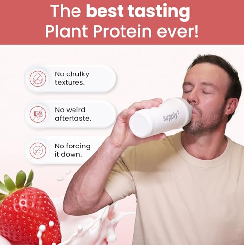 Image of Supply6 Plant Protein Powder | 24g Vegan Protein for Muscle Gain & Recovery | Pea & Rice Protein | No Bloating, Easy Digestion | With Probiotics & Fibre | Zero Sugar