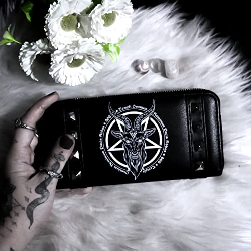 Ro Rox Omnium Alternative Goth 666 Baphomet Pentagram Faux Leather Wallet Purse2