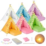 6 Pack Teepee Tent for Kids Sleepover Tent with 6...