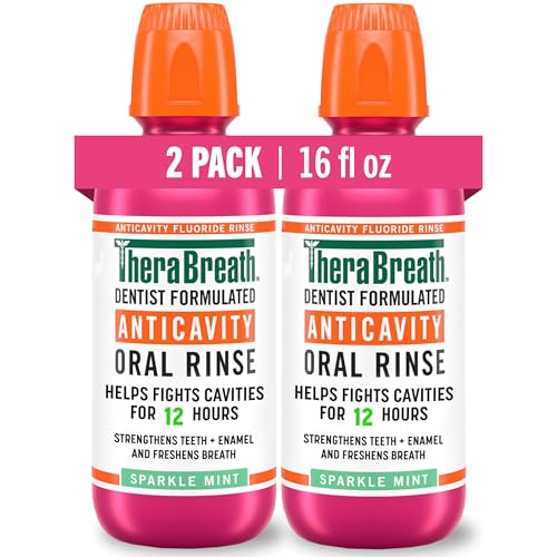 TheraBreath Anticavity Fluoride Oral Rinse Mouthwash, Fights Cavities, Strengthens Enamel and...