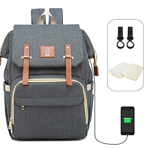 Mamabeutel Babywindelbeutel Multifunktionswindelrucksack Wasserdicht Port-Babypflege-Reiserucksack mit großer Kapazität