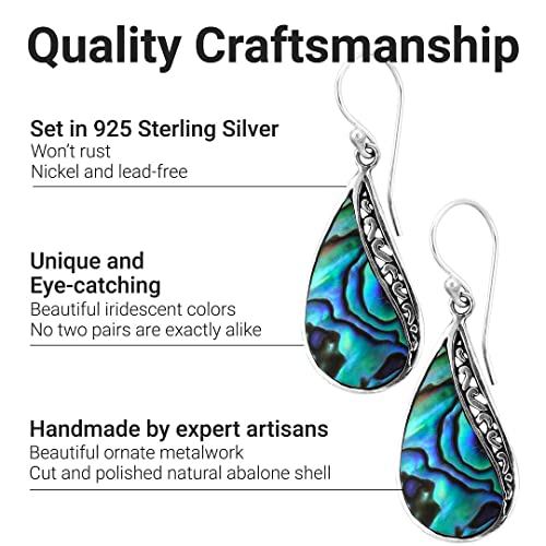Shop Lc Abalone Shell Drop Earrings For Women 925 Sterling Silver Vintage Fashion Beach Jewelry Gifts #TOP2
